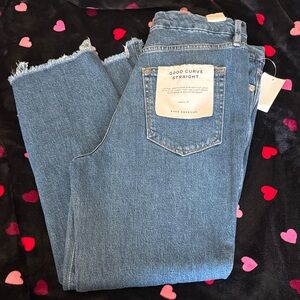 Good American Classic Blue Straight Leg Jeans